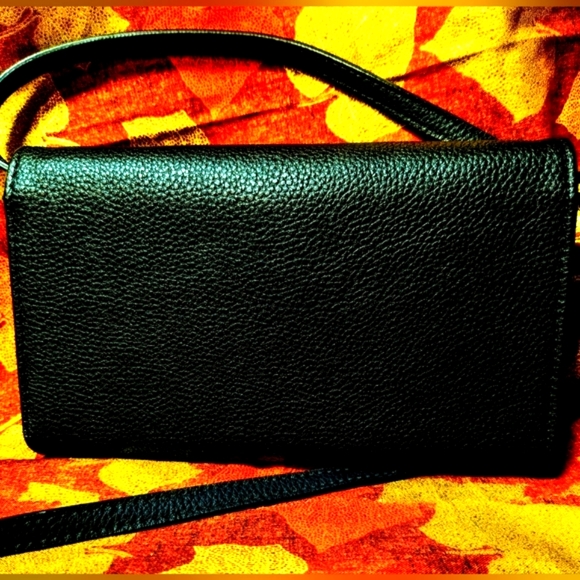 'DANA BUCHMAN' Black Clutch/Wallet with Removable Shoulder Strap - Picture 2 of 5